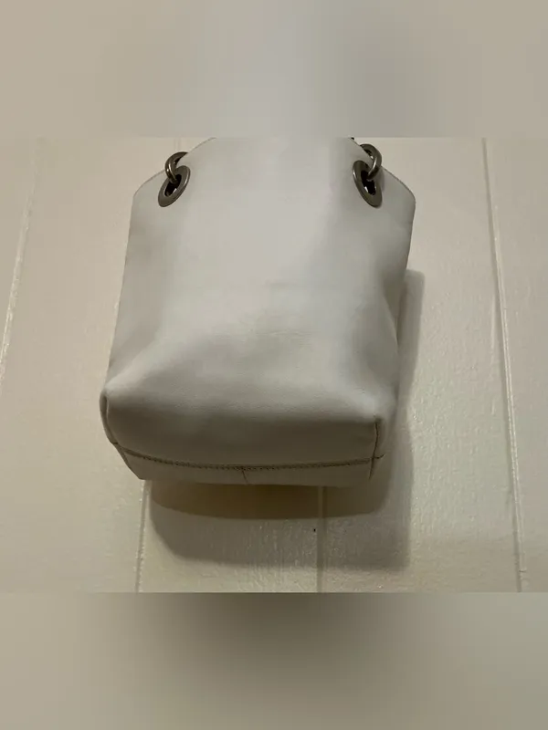 HTF Vintage Hobo International White Leather Y2K Little Cute Top Handle Handbag - Image 5