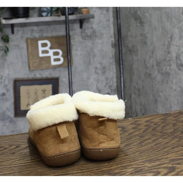 NEW Rockdove Womens Plush Faux Fur Collar Bootie Slippers 68238f63aa91b Brown 6M - Image 11