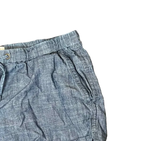 J.Crew Chambray Blue Shortie Shorts Women's XXS Drawstring Waist Split‎ Side Hem - Image 5