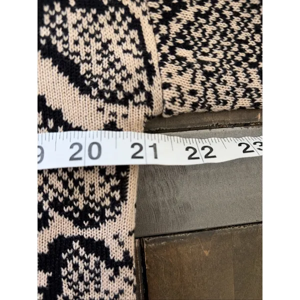 Day & Night Snakeskin Crewneck Sweater Womens Size L Tan Black Animal Print - Image 7