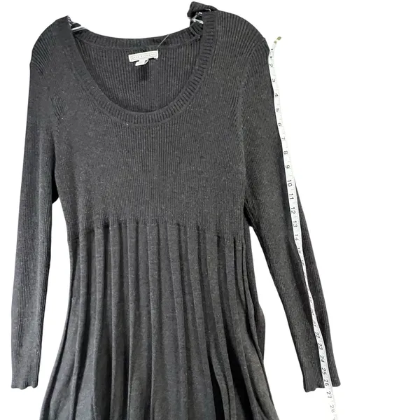 Dana Buchman Sweater Dress With Scarf‎ XL Gray Ribbed Fit Flare Timeless Career - Image 9