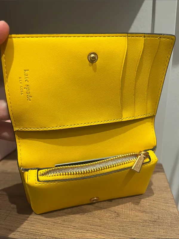 Kate Spade Katy Sunshine Floral Textured Leather Small Bifold Snap Wallet NWT - Image 5