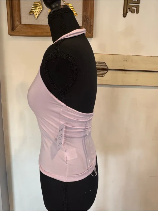 Pink Rose Light Pink Halter Tank Top - Image 3