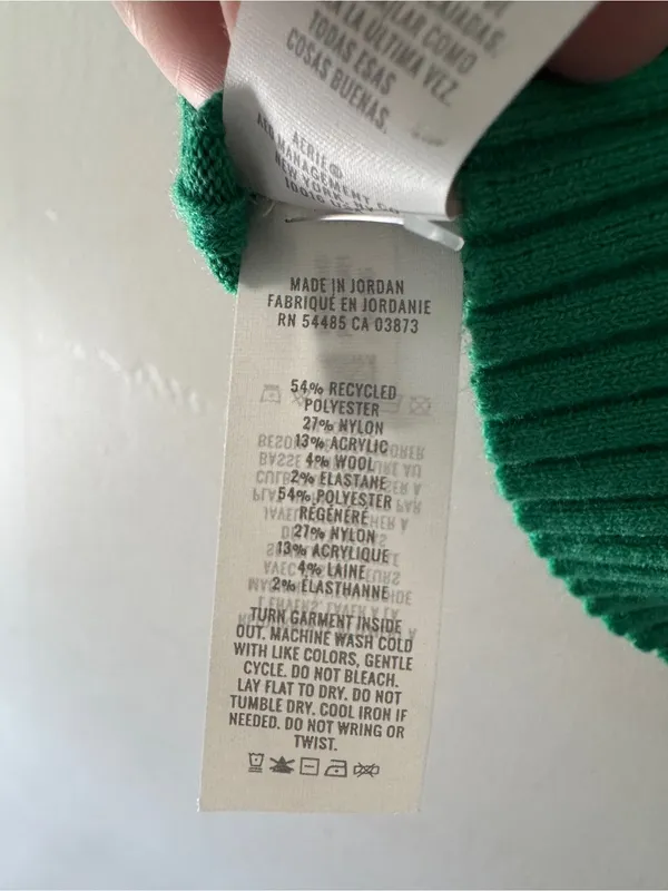 NEW!! Aerie‎ Green Ribbed Cropped Sweater Polo Wool Blend - Image 7