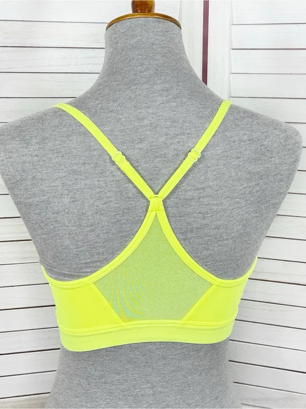 Athletic Works Racer‎ Back Sports Bra Neon Yellow Medium - Image 4