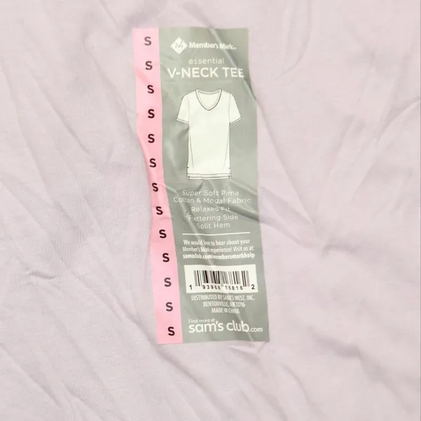 NWT Member's Mark Womens Essential V-Neck T-Shirt Tee DLT4876S L Wisteria Purple - Image 3