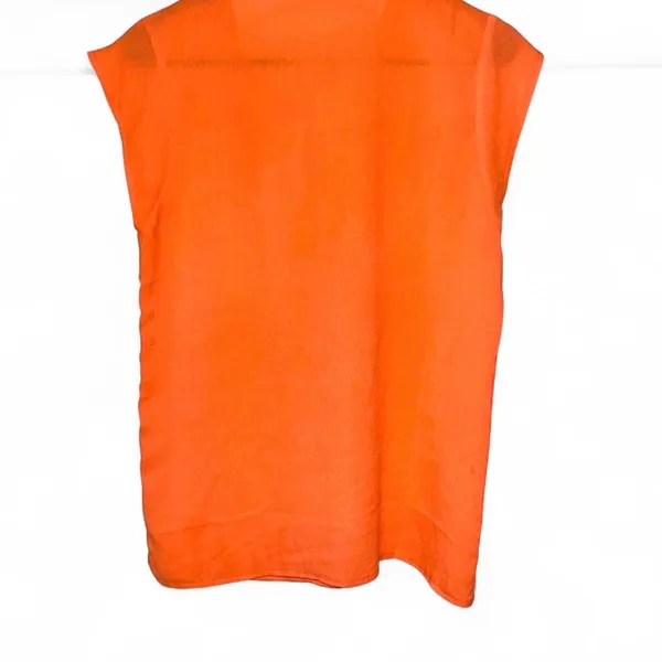 Boutique Bright orange & embroidered gold boho indie blouse - Image 3