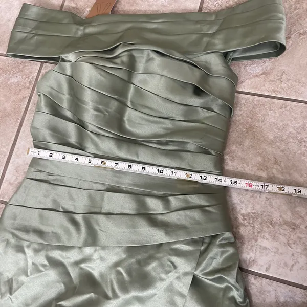 Missacc nwt sz 2-4??Off Shoulder Evening Gown Dress Green Sleeveless‎ Maxi - Image 13