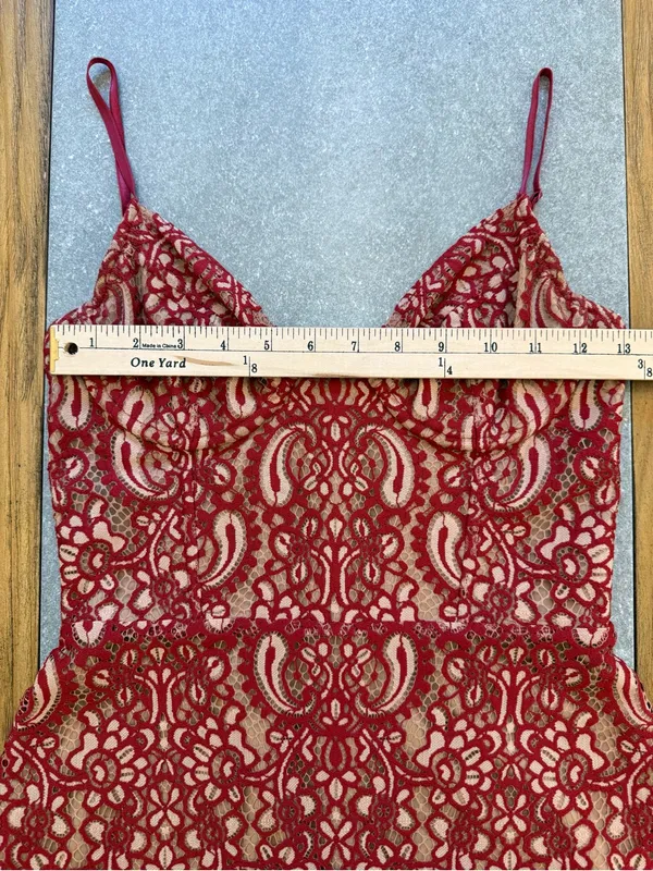 For Love & Lemons Vika Paisley Lace Mini Dress Rust Size Small - Image 16