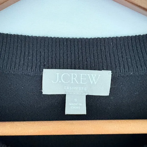 J.Crew Cashmere Crewneck Sweater Black Long‎ Sleeve Knit Pullover Womens Small - Image 5