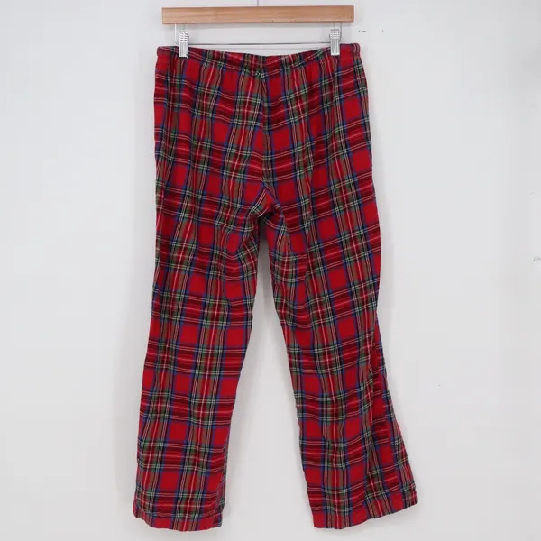 Pajamagram Pajama Pants Womens M Plaid Red Cotton Drawstring Excellent - Image 4