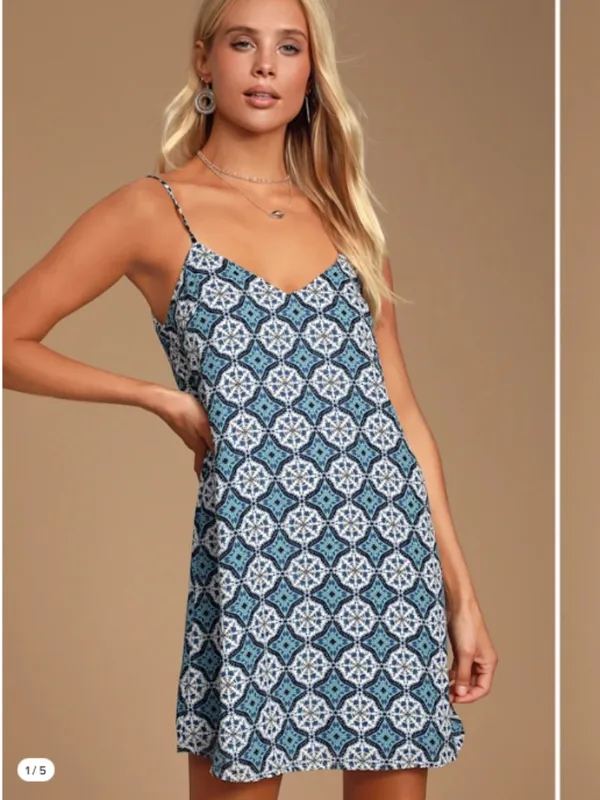 LULUS Flirty Vacation Resort Wear Casual Date Night Brunch Picnic Shift Dress - Image 3