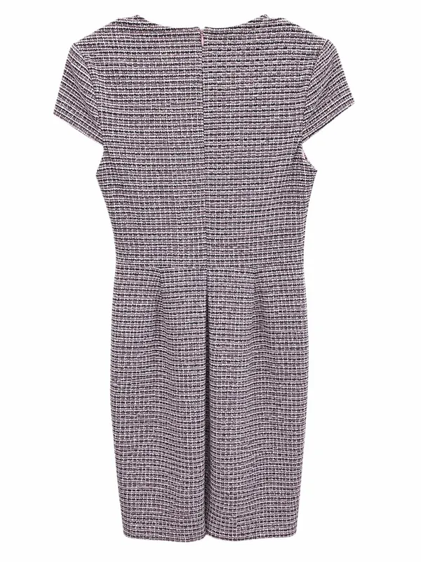 Grace Karin Tweed Sheath Dress Sz S Pink Black Metallic Square Neck Career - Image 2