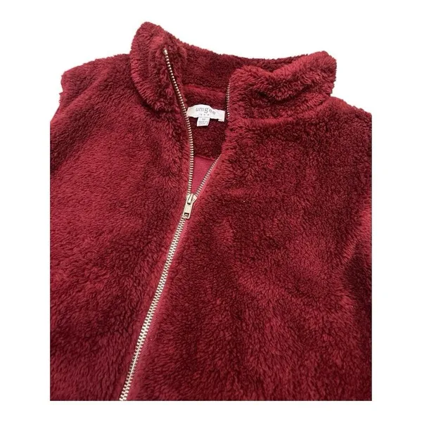 Umgee Plush Fleece Excursion Vest Women's Medium Crimson Maple Red‎ Deep Pile - Image 3