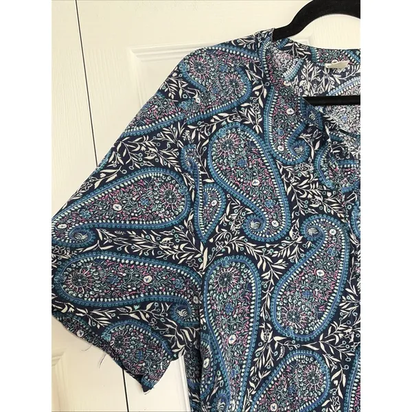 Old Navy Lace Up Paisley Shift Dress Womens Size XL Boho Floral Breezy Festival - Image 2