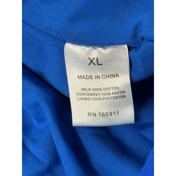 Grace+Karma Blue Smocked Eyelet Midi Dress Ruffle‎ Strap XL - Image 5