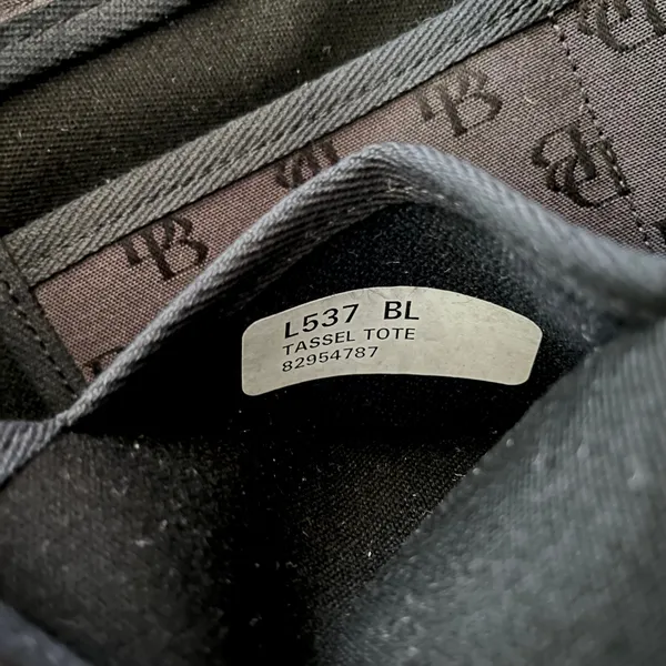 Vintage Dooney & Bourke Black Signature Jacquard Tassel Tote Bag - Made in USA - Image 7
