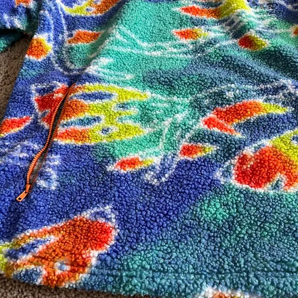Teal and blue Colorful Fleece Hoodie sweater avatar pandora disney washed - Image 3