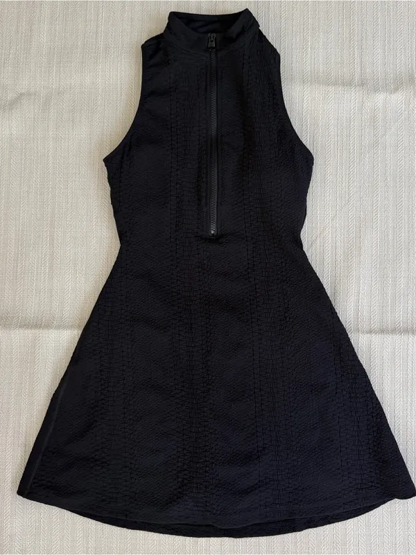 GIGI C Marcella Black Snakeskin Embossed Active Dress Built-In Shorts Size XS - Image 2