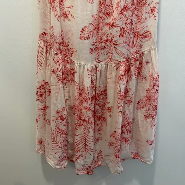 Old Navy Women's Small Floral Tropical Print Spaghetti Strap Midi Dress Pink - Image 5