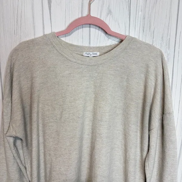 PRETTY REBEL Terry Oversized‎ Crewneck in Oatmeal, Large - Image 2