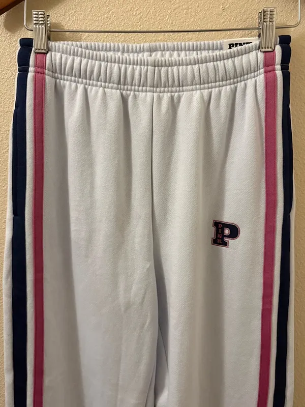 Victoria's Secret PINK Hydrangea Blue Cuffed Fleece Jogger size XS NWT - Image 4