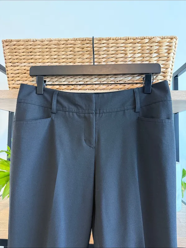 Express Black Low-Rise Capri Woven Career Dress Pant Trouser, 6 - Image 2