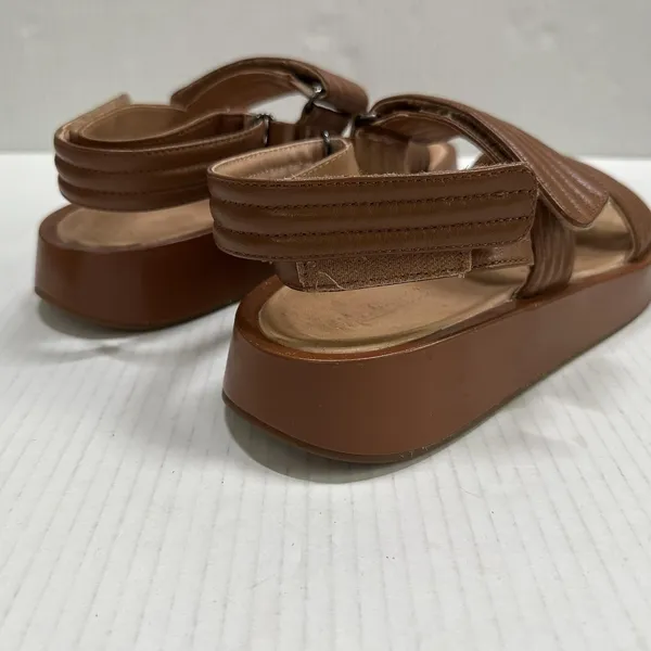 Madewell Emmalee Sandals Womens Size 9 39.5 Brown NW037 Quilted Strap Platform - Image 3