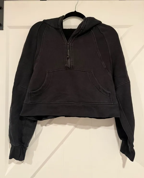 Lululemon Black Cropped Scuba Hoodie Half-Zip - Image 2