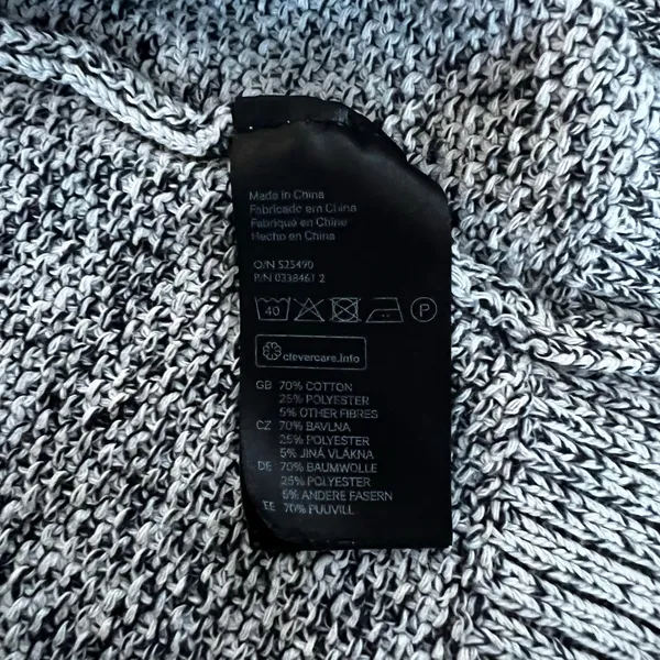 H&M Conscious Marled Black and White Knit Open Front Cardigan | S - Image 4