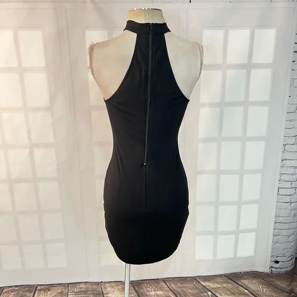 🔥🔥 5/$25 sale 🔥🔥 Windsor Women's Studded Halter Bodycon Dress Black Rose Gold - Image 6