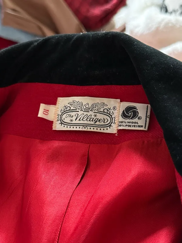Vintage Red Cropped Blazer - Image 6