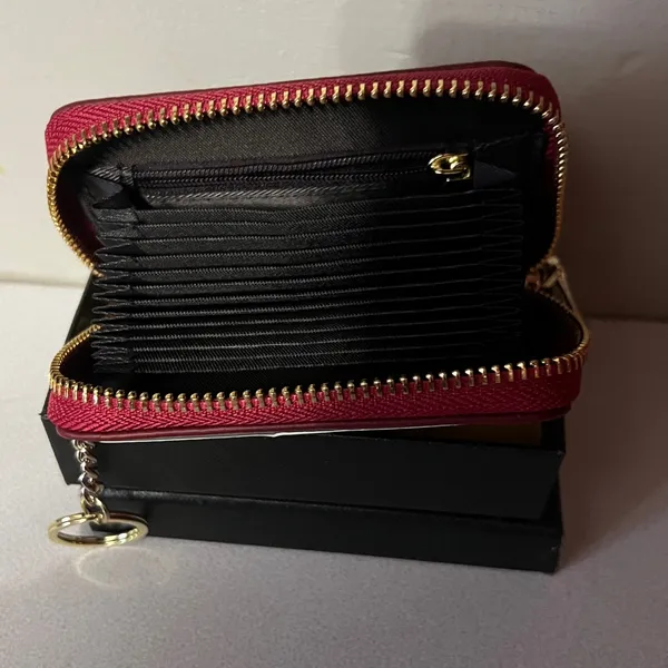 Bee Chic Burgundy Wallet with Gold Bee Detail RDIF tech - Image 3