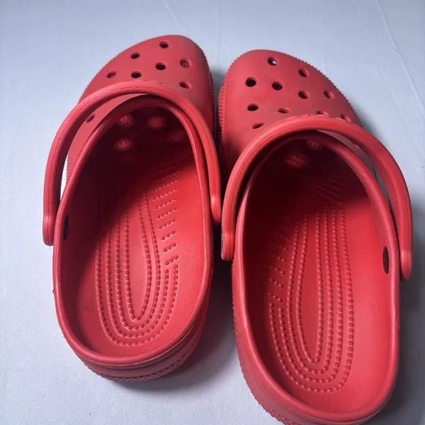 Crocs Unisex Adult Red Classic Clogs Slip on Shoe Size Men 7 Women 9 Outdoor - Image 6