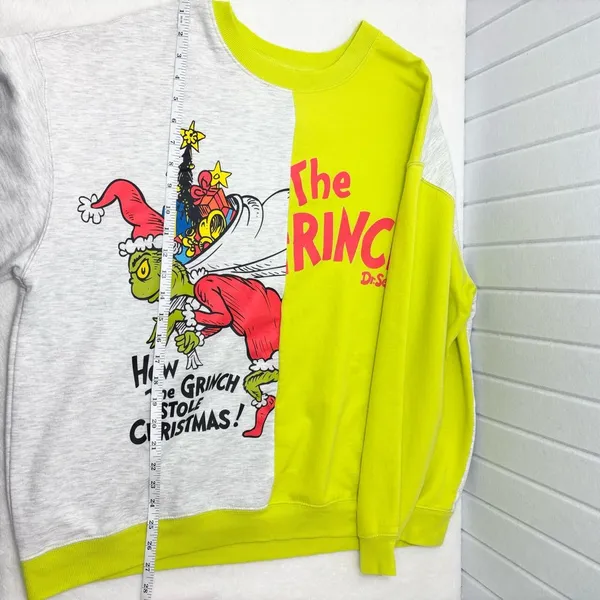 Dr. Seuss Grinch Christmas Sweatshirt Green and Gray‎ Size XXL - Image 8