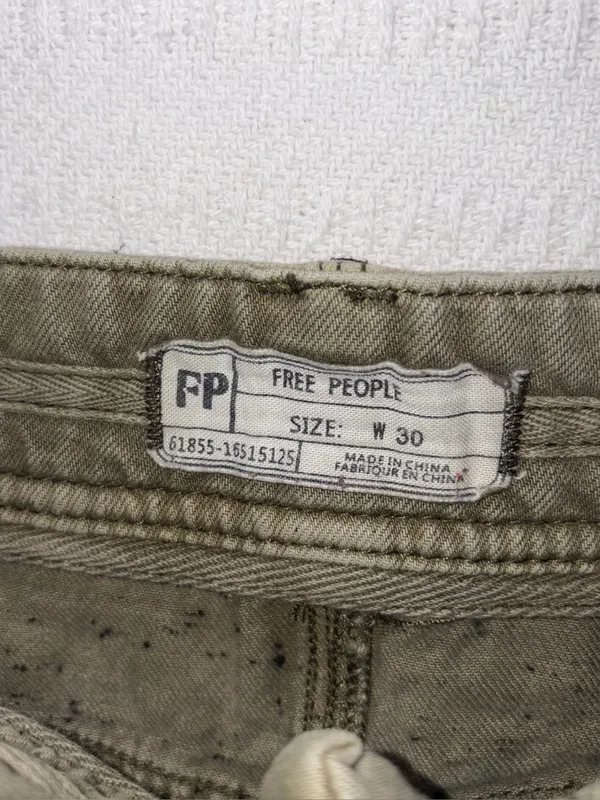 Free People Womens Cora Button Front Utility Cargo Mini Short in Moss Size 30 - Image 5