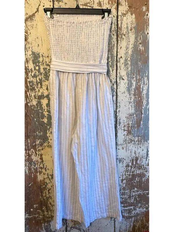 Abercrombie and Fitch Striped Linen Jumpsuit size Small - Image 5