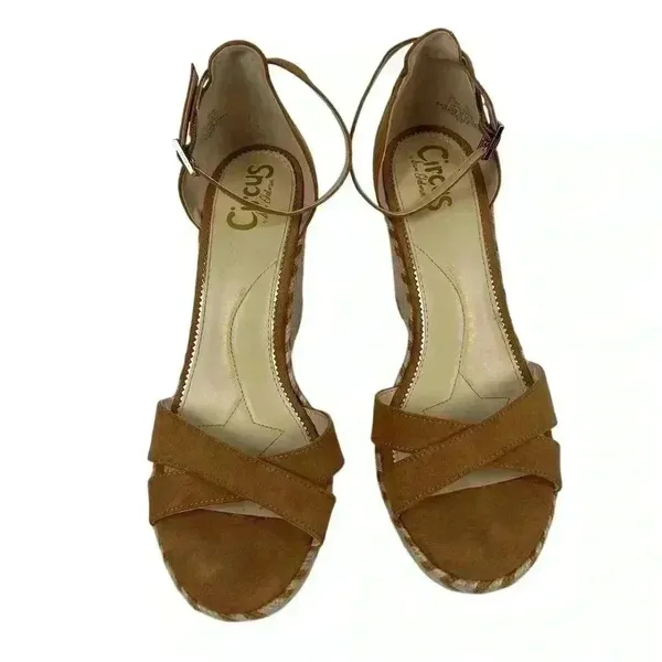 Circus by Sam Edelman Espadrille Sandals Brown Criss-Cross‎ Ankle Size 8.5 - Image 3
