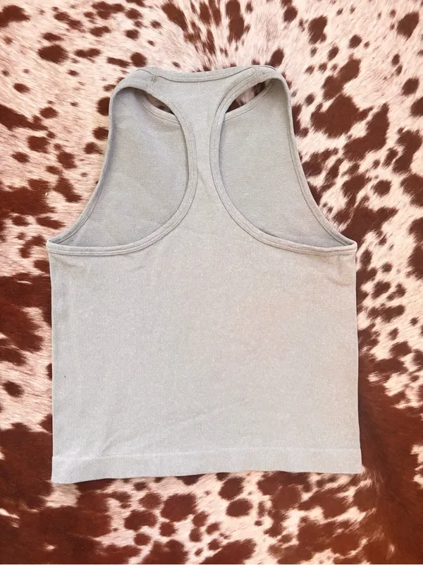 Free People Intimately‎ Hayley racerback Brami Ribbed Scoop Tank light gray - Image 4
