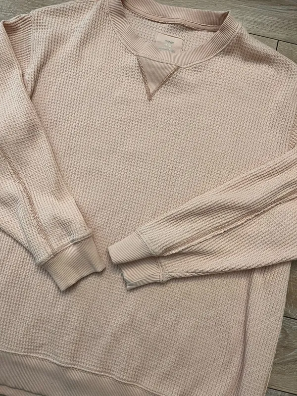 Aerie waffle knit long sleeve top size medium - Image 4