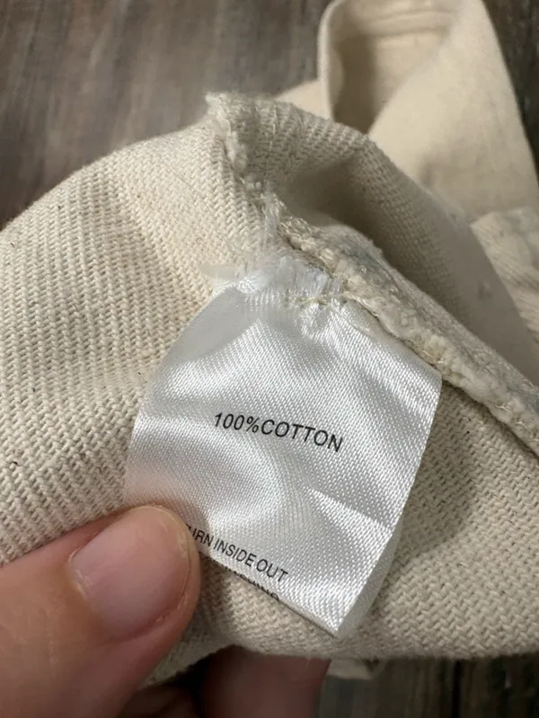 White Fox Off White Cream Textured Cargo Utility Pants Medium Rolled Cuffs Basic - Image 8