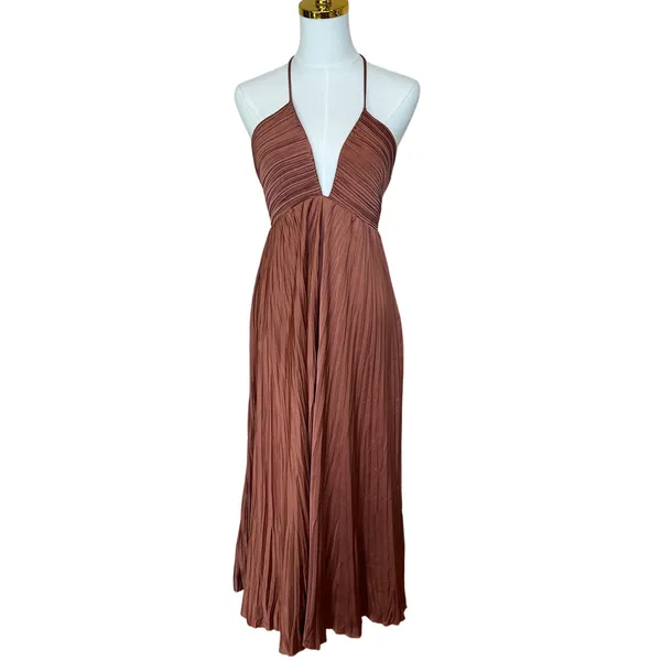 A.L.C. Frank Copper Slip Dress Size 8 Pleated Party Special Occasion Designer $750 - Image 10