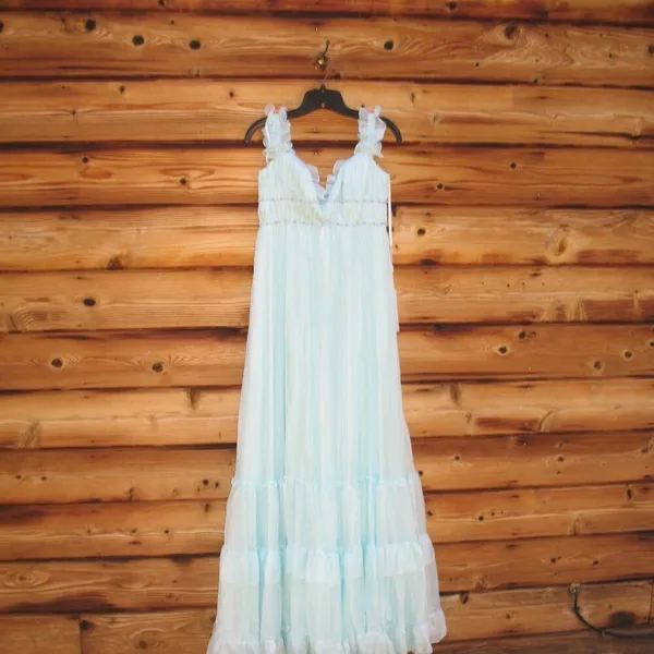 NWT Mac Duggal 68086 Ruffle Tiered Chiffon Gown Dress - Image 5