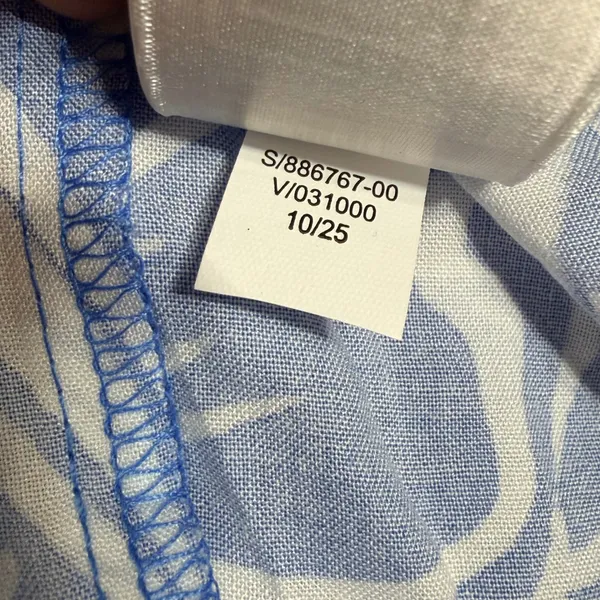 Old Navy Women Blue White Floral Tropical Smocked Tiered Maxi Dress Large - Image 10
