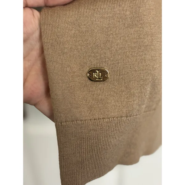 Lauren Ralph Lauren Black Label Silk Modal Blend Tan Turtleneck Minimalist XS - Image 4