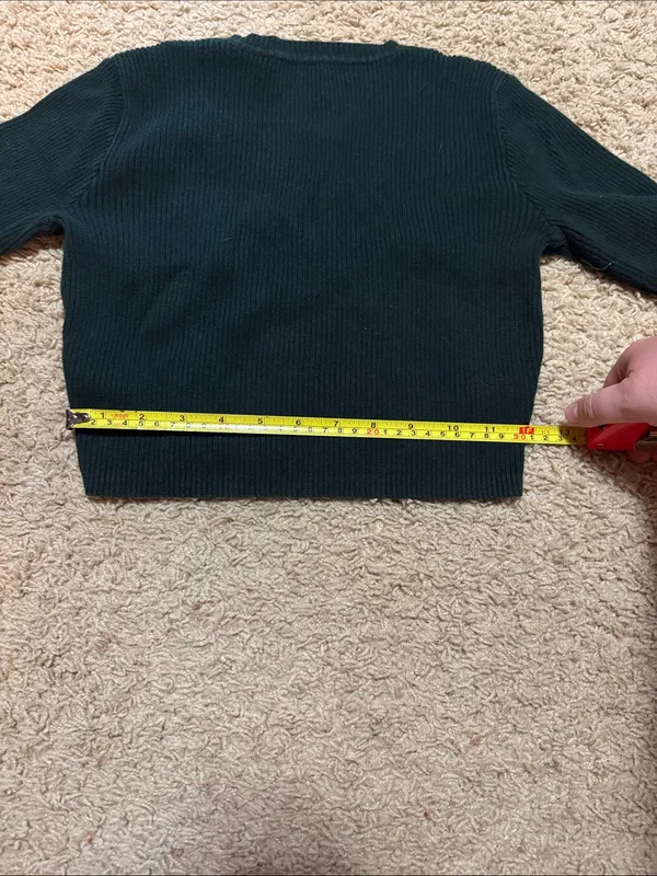 Brandy Melville Dark Green Cropped V-Neck Sweater - Image 6