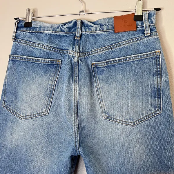 Anine Bing Sonya High Rise Button Fly Ankle Slim Leg Jeans Light Blue Wash 30 - Image 8