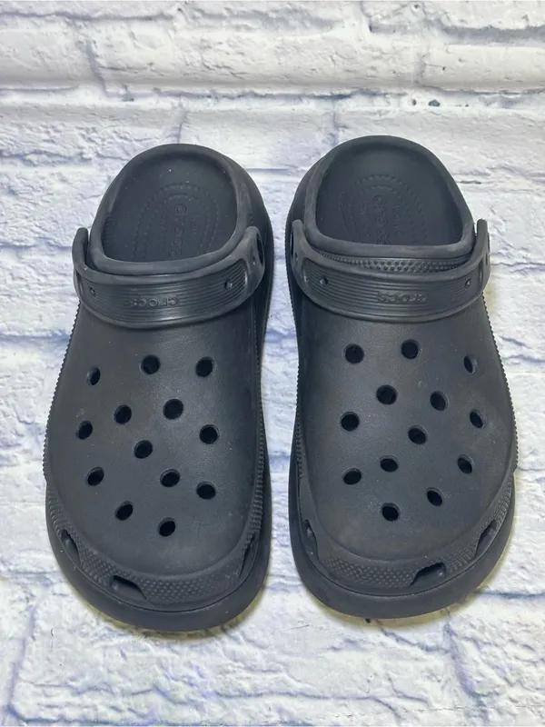 Classic Crocs Mega Crush Platform Slip On Clogs Sandals W9 M7 Black - Image 4