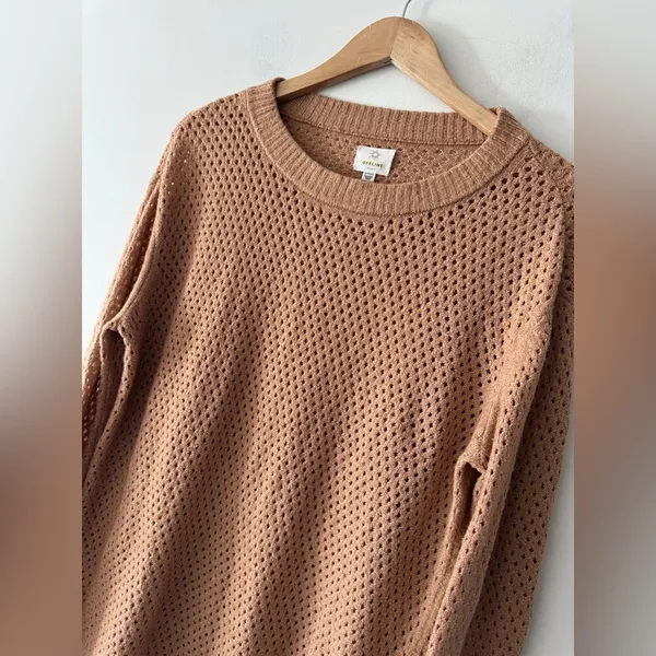 Aerie Offline Brown Open Knit Sweater‎ - Image 4