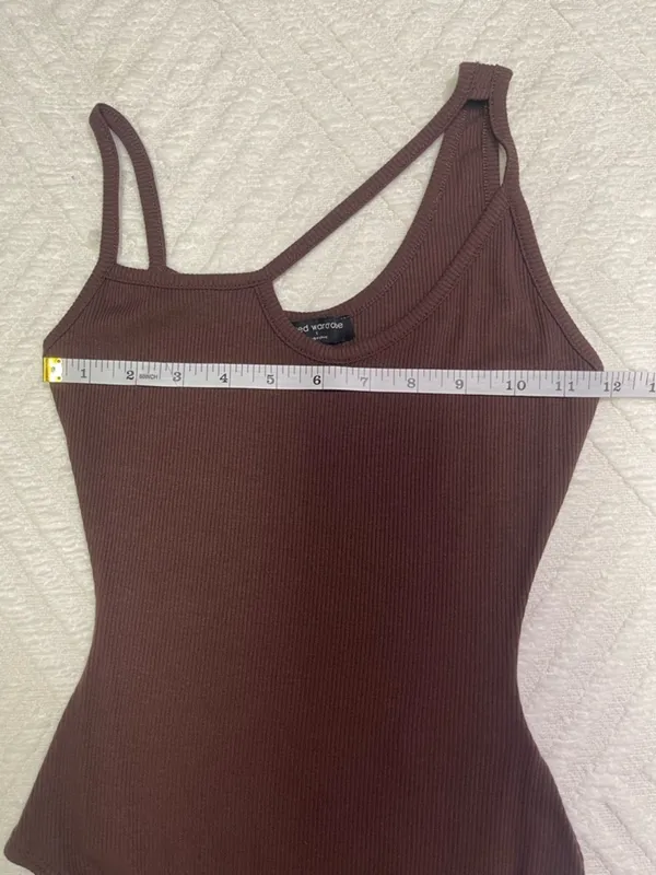 Naked Wardrobe Brown Ribbed Tank Top Bodysuit - Image 10